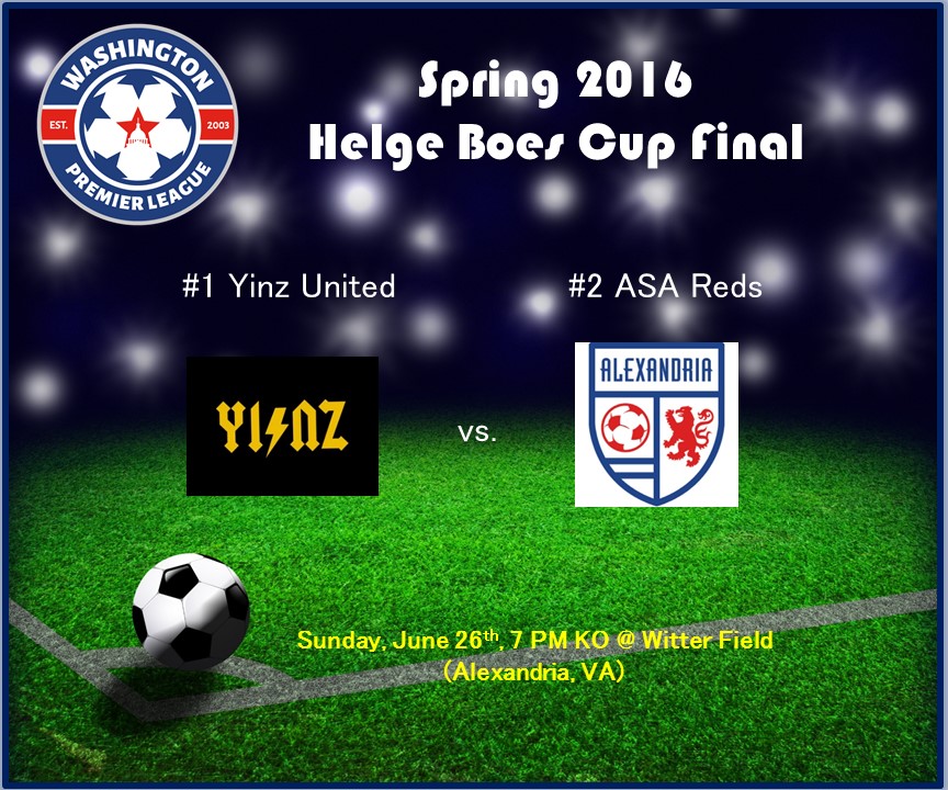 #1 Yinz United, #2 ASA Reds Win Semis and Face Off in Spring 2016 Helge Boes Cup Final